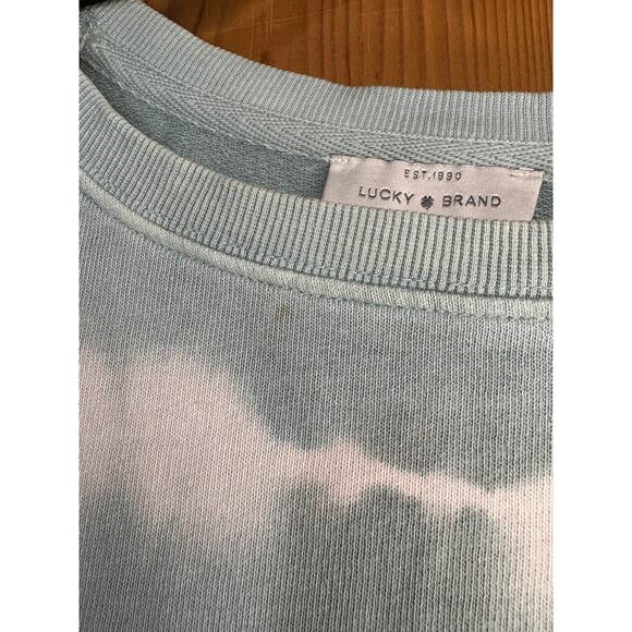 Lucky Brand Oversized Lightweight Sweatshirt – Teal Tie-Dye, Size S - Picture 4 of 5